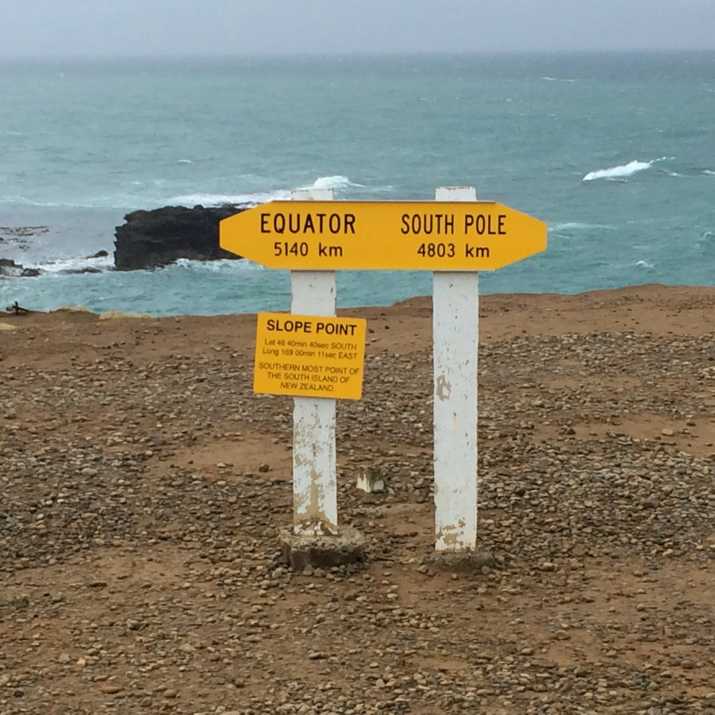 The most Southern point on the Southern Island at the bottom of the world