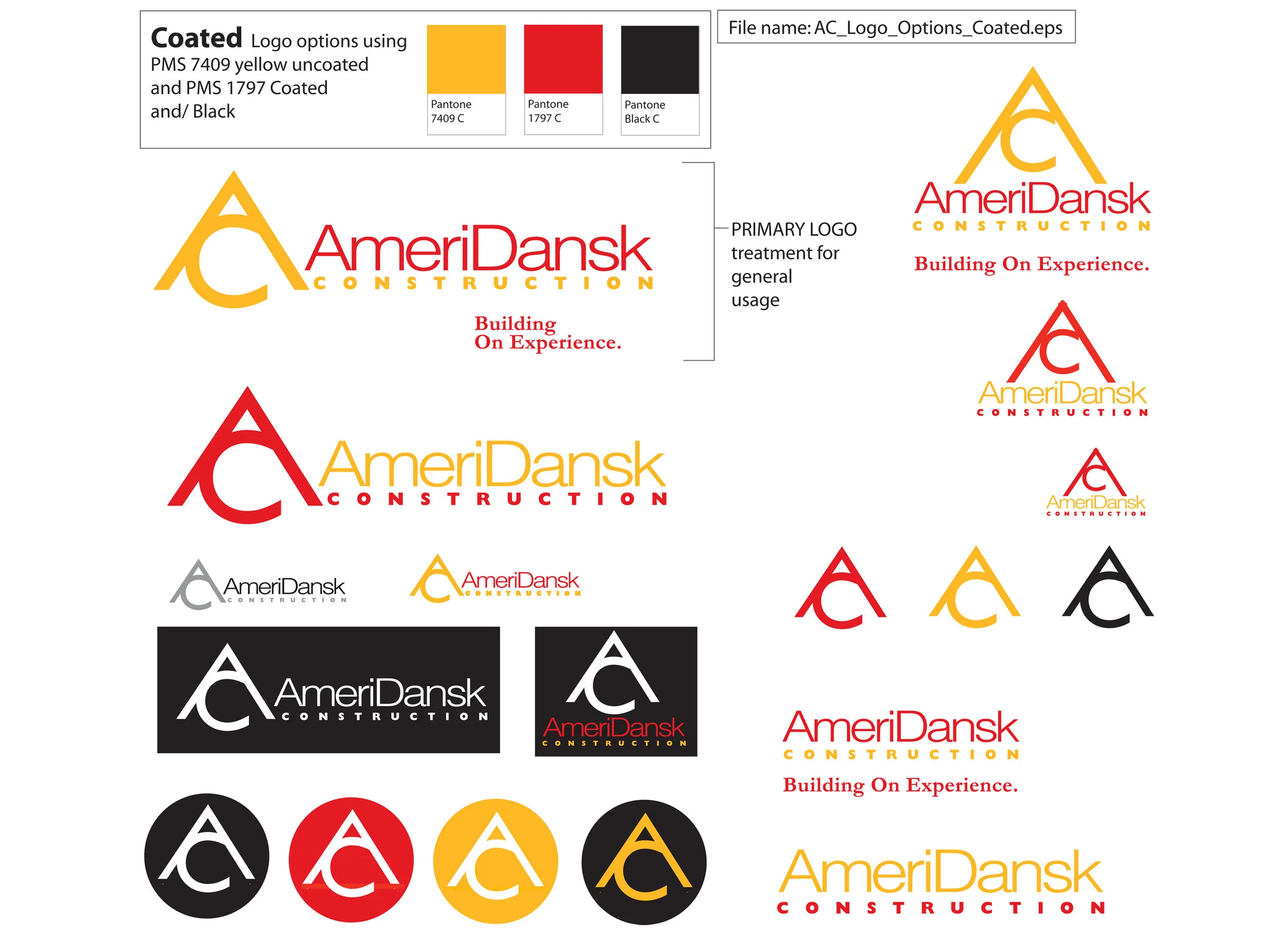 A clear and specific style guide for logo use keeps the brand consistent when used in various applications. Uses for this logo included vehicle signage, site signage, hard hats, t-shirt, print materials, forms and website.