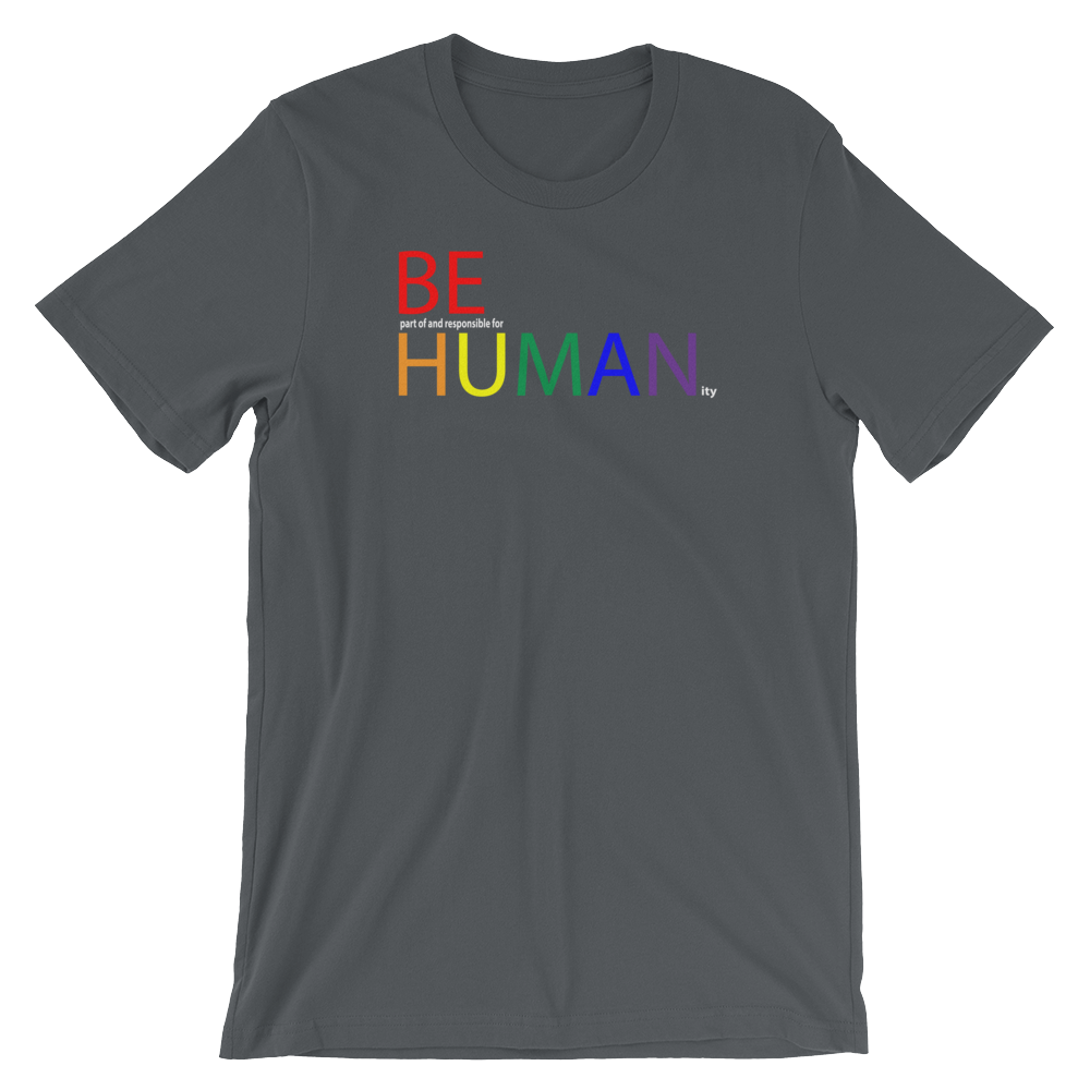 BE part of and responsible for HUMANity (fine print white)