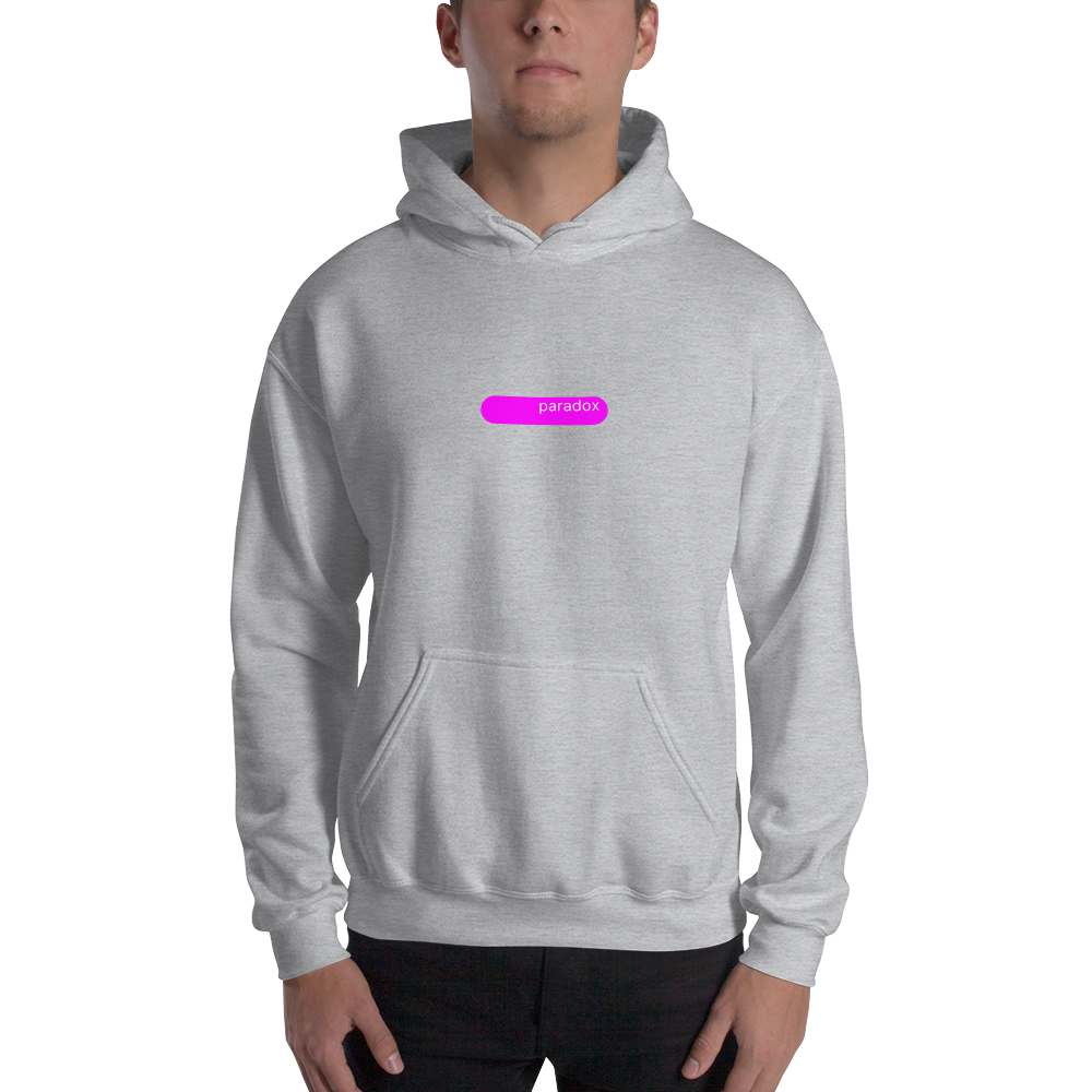 paradox pink and white graphic hooded sweatshirts