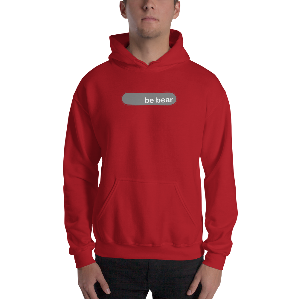 be bear grey &amp; white graphic Hooded Sweatshirts