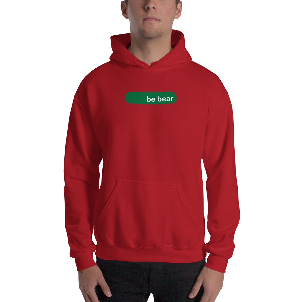 be bear green &amp; white graphic hooded sweatshirts