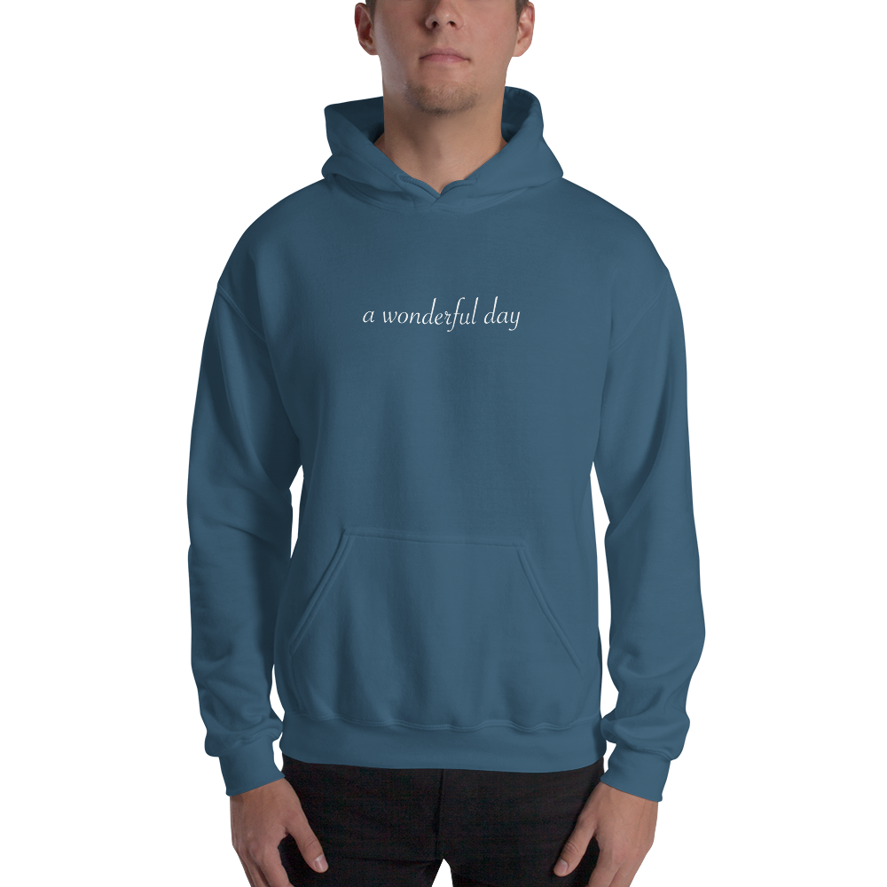 a wonderful day white graphic Hooded Sweatshirts
