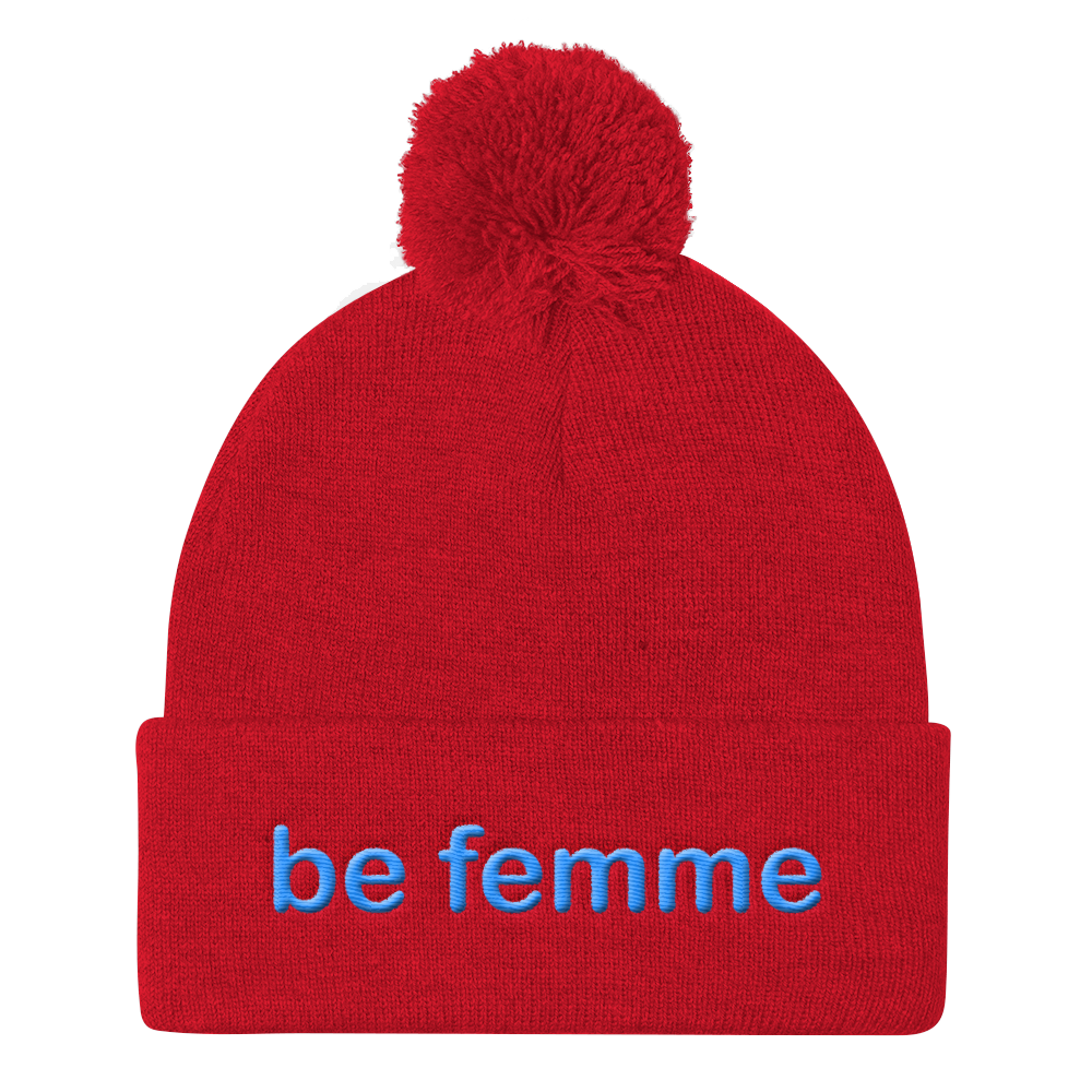 be femme embroidered beanie caps blue embroidery