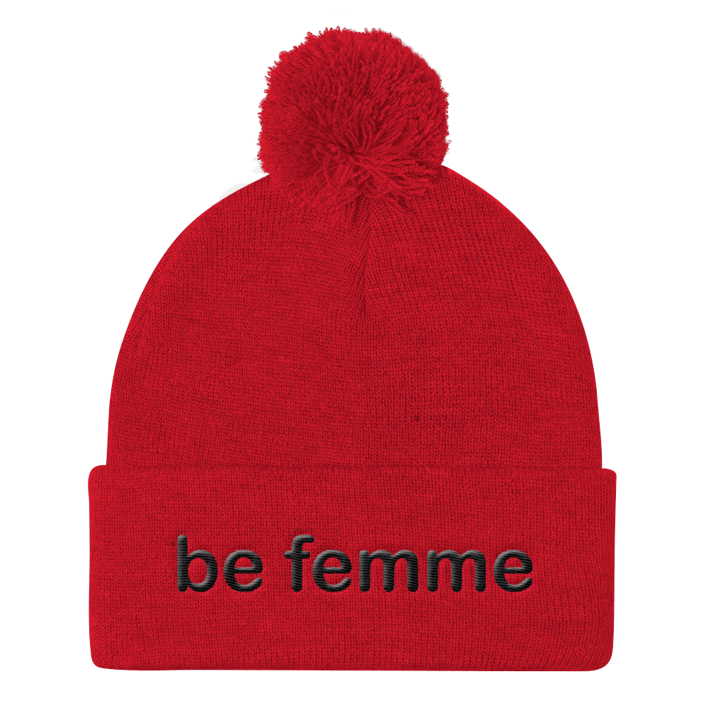 be femme embroidered beanie caps black embroidery