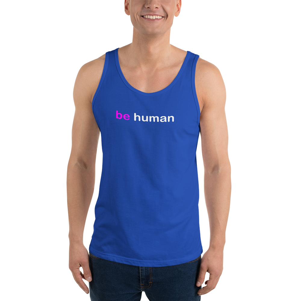 be human tanks pink and white lettering 