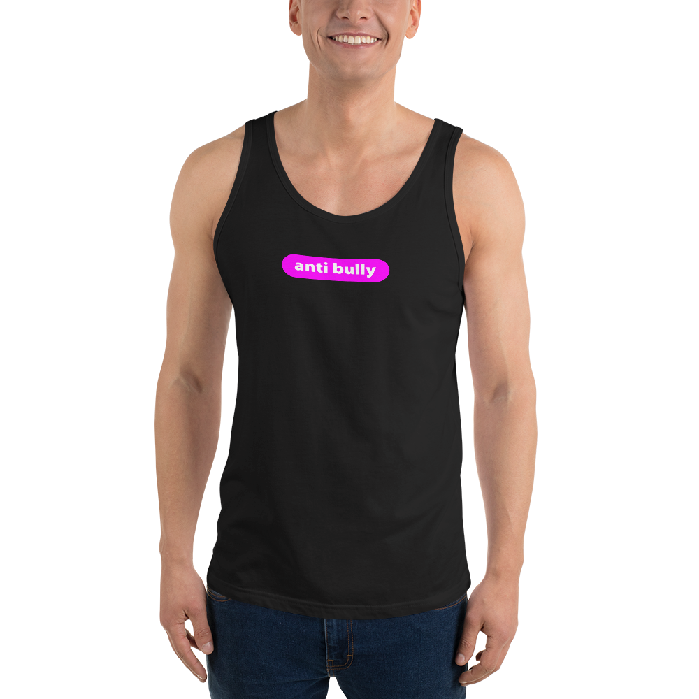 anti bully tanks pink and white lettering 
