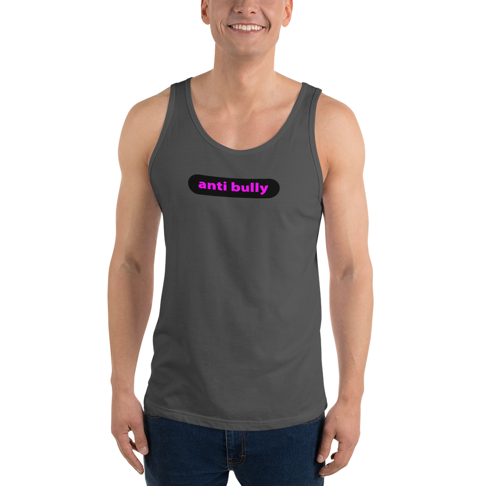 anti bully tanks pink and black lettering 