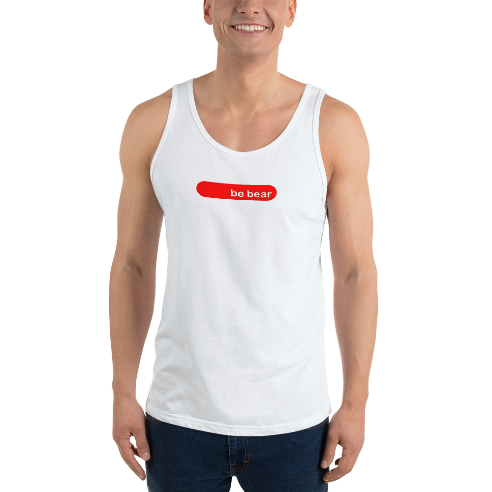 be bear tanks red and white lettering 