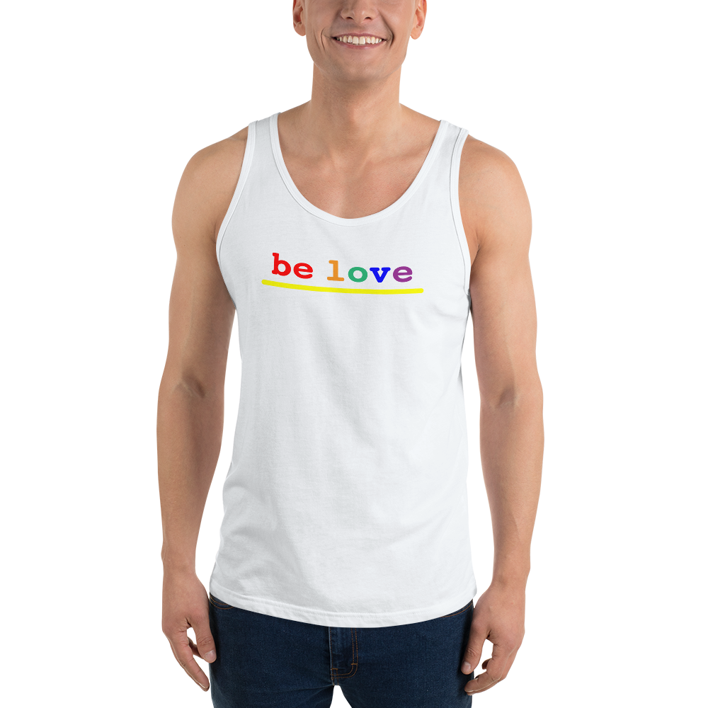 be love rainbow graphic tanks