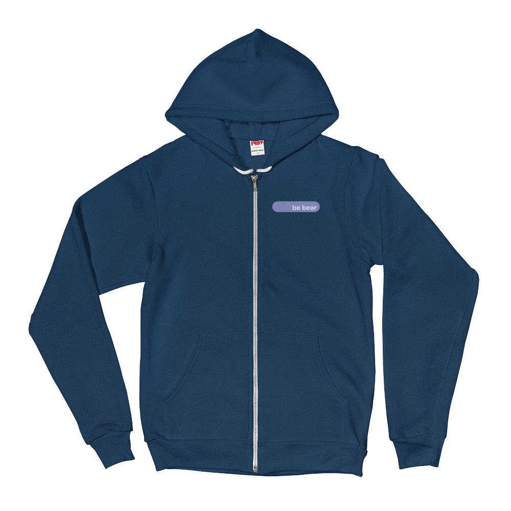 be bear lavender graphic premium zip up hoodie