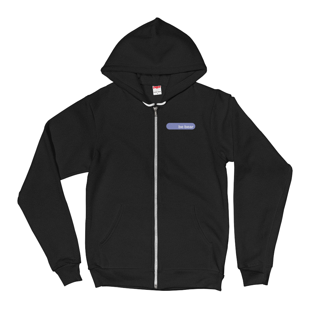 be bear light purple graphic premium zip up hoodie