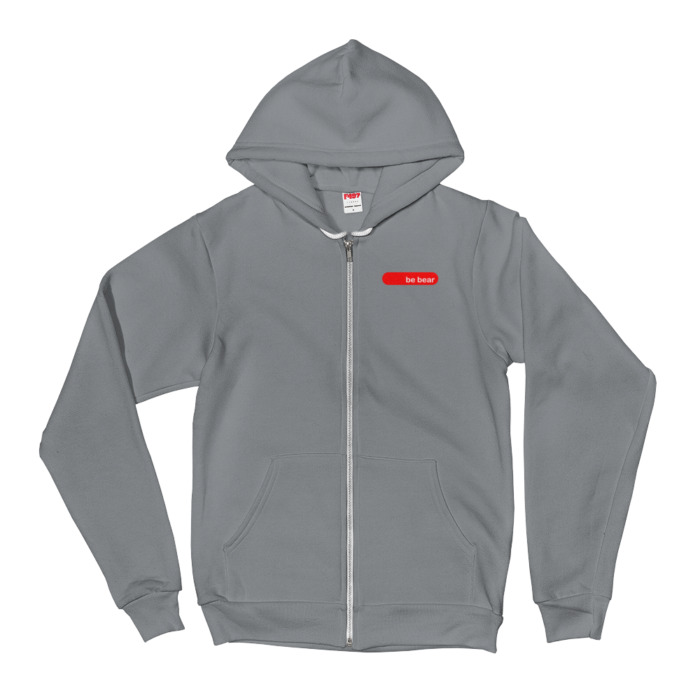 be bear red graphic premium zip up hoodie