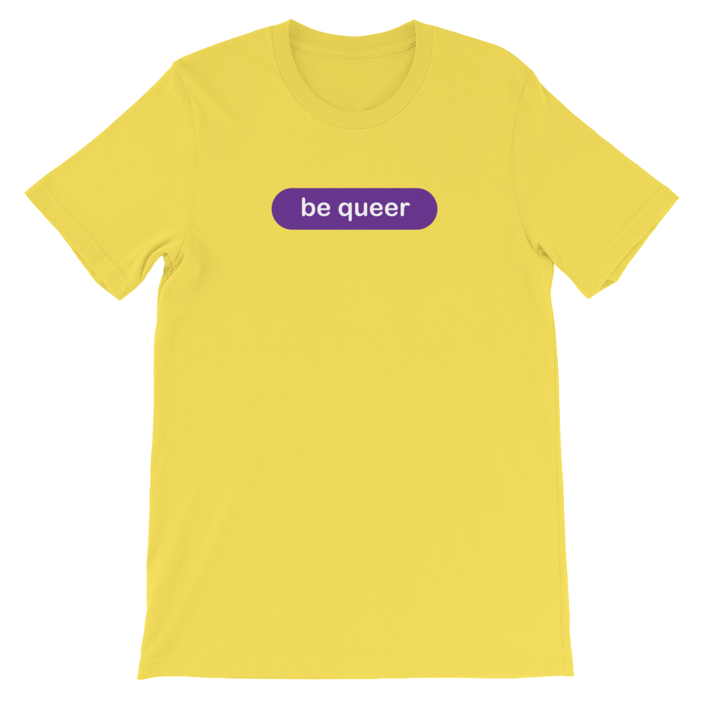 be queer deep purple graphic shirts