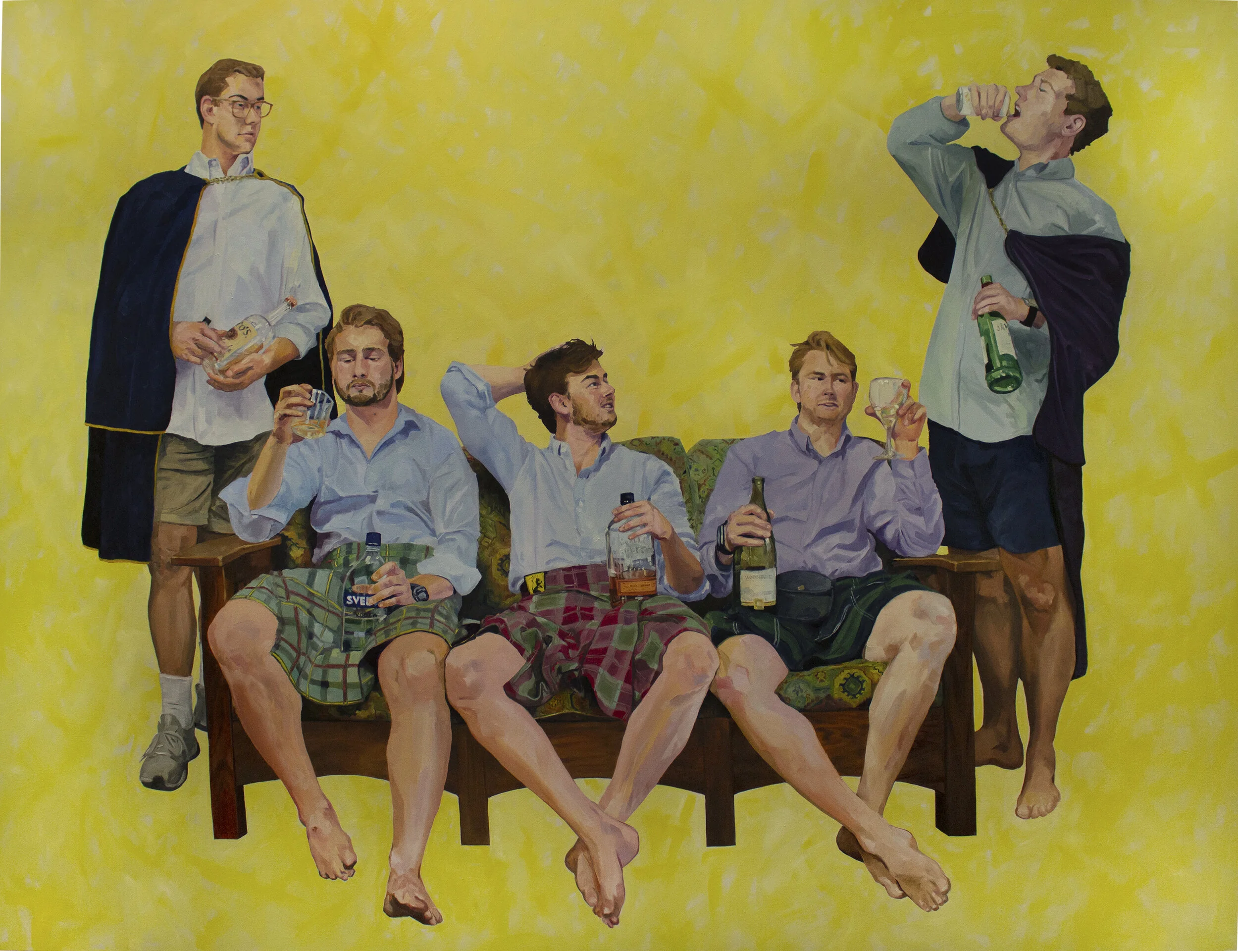 Socialites. BAILEY STEVENS. 2020. Oil on canvas. 6' x 8'