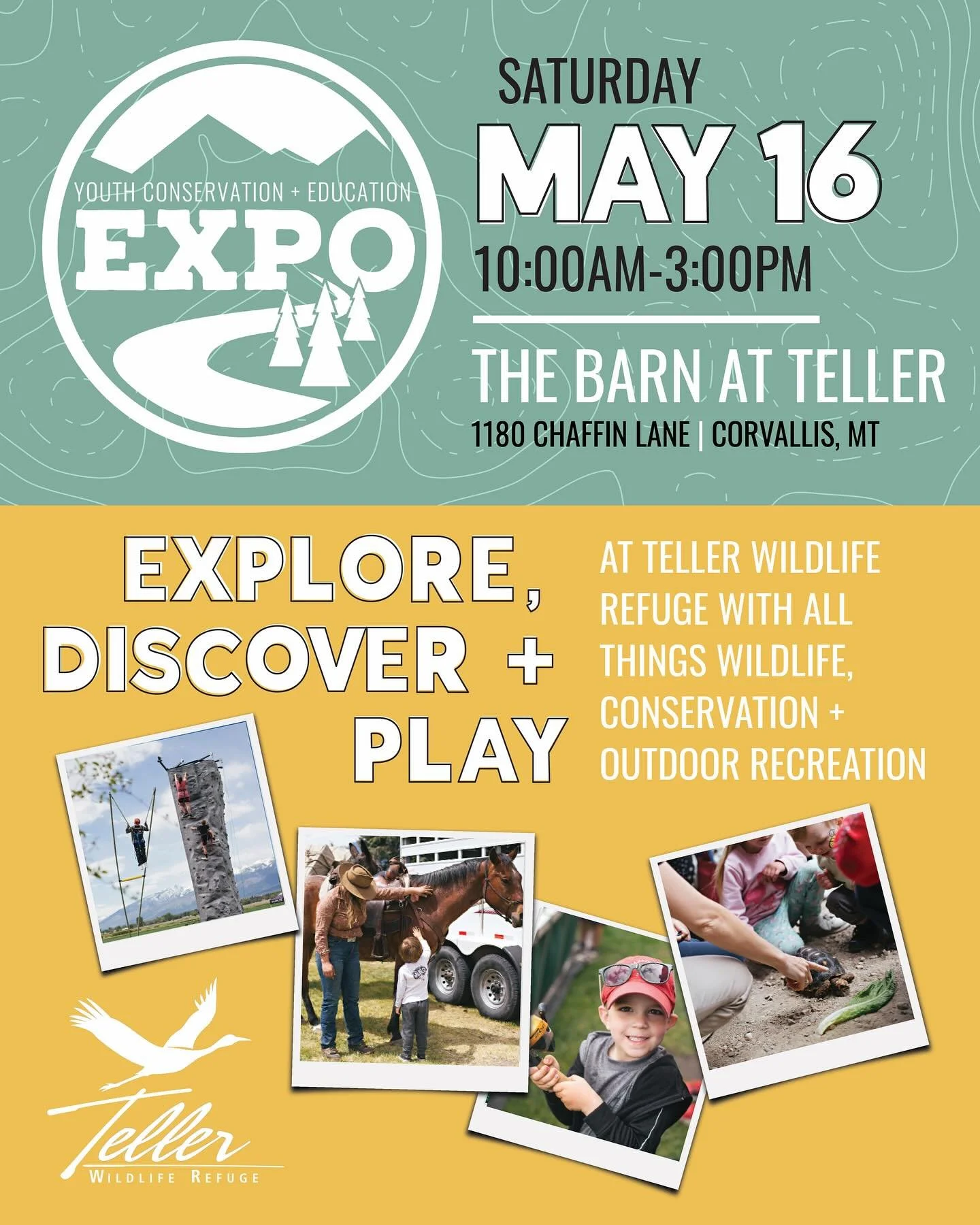 Tomorrow is the day! 🌿🦅🦫

Join us at Teller Wildlife Refuge for our Youth Expo from 10 AM to 3 PM for a day packed with hands-on activities, outdoor exploration, wildlife education, games, and fun for the whole family.

Whether your kids love anim