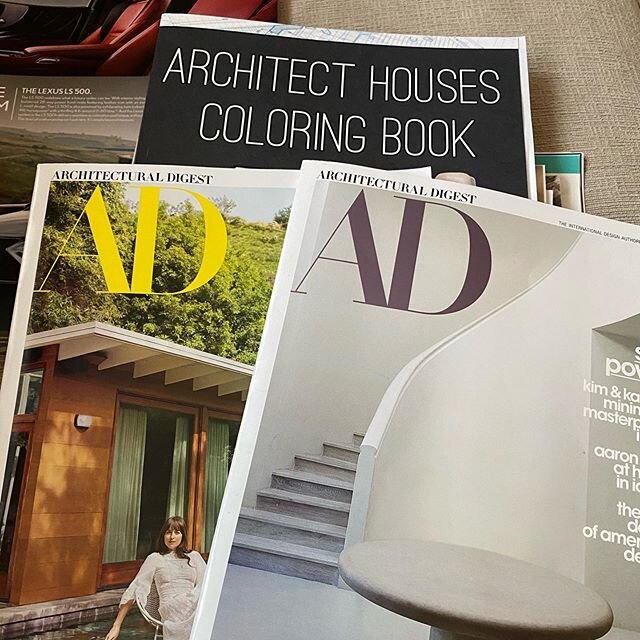 Catching up on @archdigest issues and coloring. Taking a true mental break today and resting up for a productive week ahead. Currently scheduling free consultations for mid-April (pending the virus) and my calendar is filling fast. Call or message to