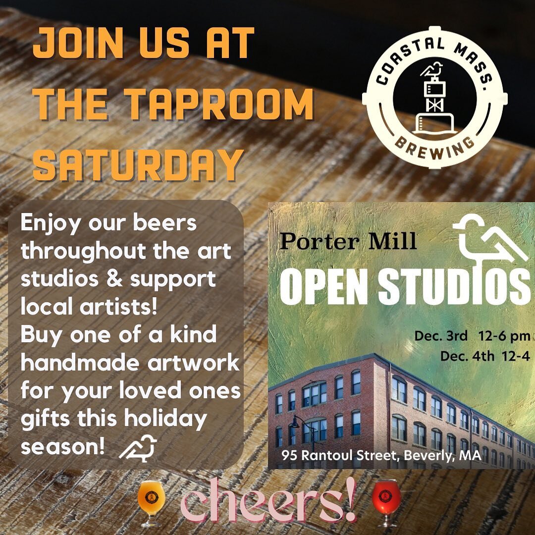 Join us at the taproom tomorrow to have some drinks throughout the open artist studios on all 4 floors! They will have open doors throughout and one of a kind handmade artwork for sale🖼️ 

Support local businesses &amp; artists this Christmas Season
