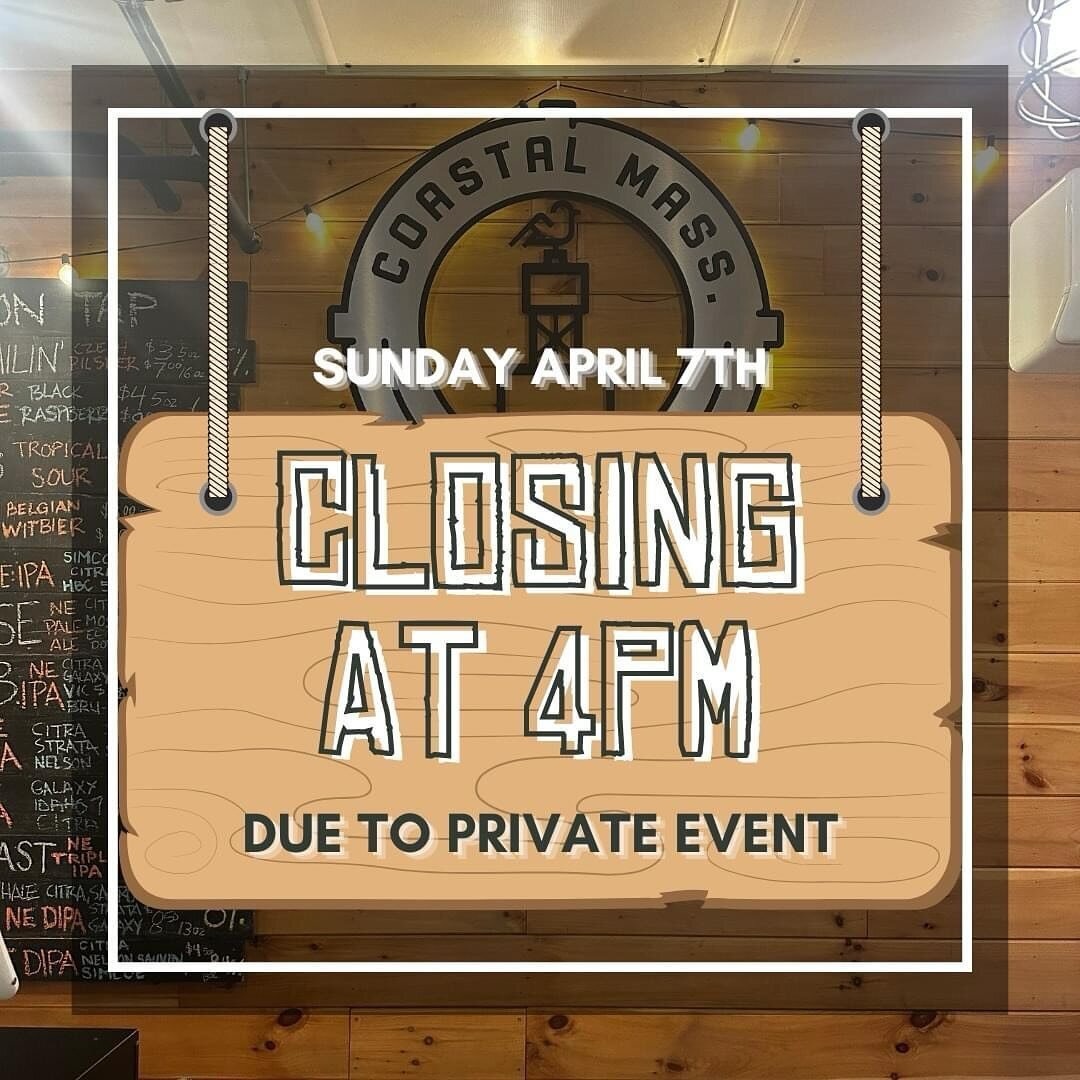 Please be advised that we will be closing early today for a private event. Swing down before 4:00 and stock up for the week. We are sorry for any inconvenience this may cause!