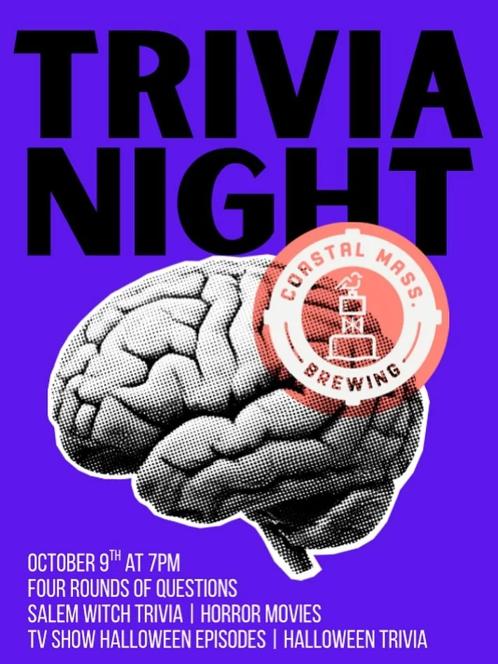 TRIVIA NIGHT IS THIS THURSDAY!! 🧠

We changed our schedule a bit due to a kick ass Comedy Night! Come join us for Trivia on Thursday October 9th for some halloween themed questions and a chance to win a Coastal Mass gift card! See you then!

#trivia