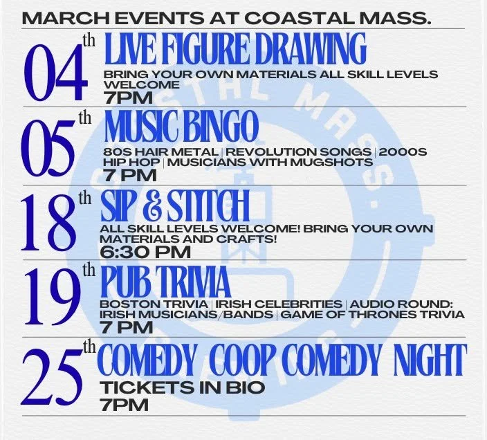 We've cooked up some good stuff for you this month! Winter is (hopefully) almost over so get out of the house and grab some craft beer!

#thingstodo #beverly #northshore #craftbeer #drinklocalma