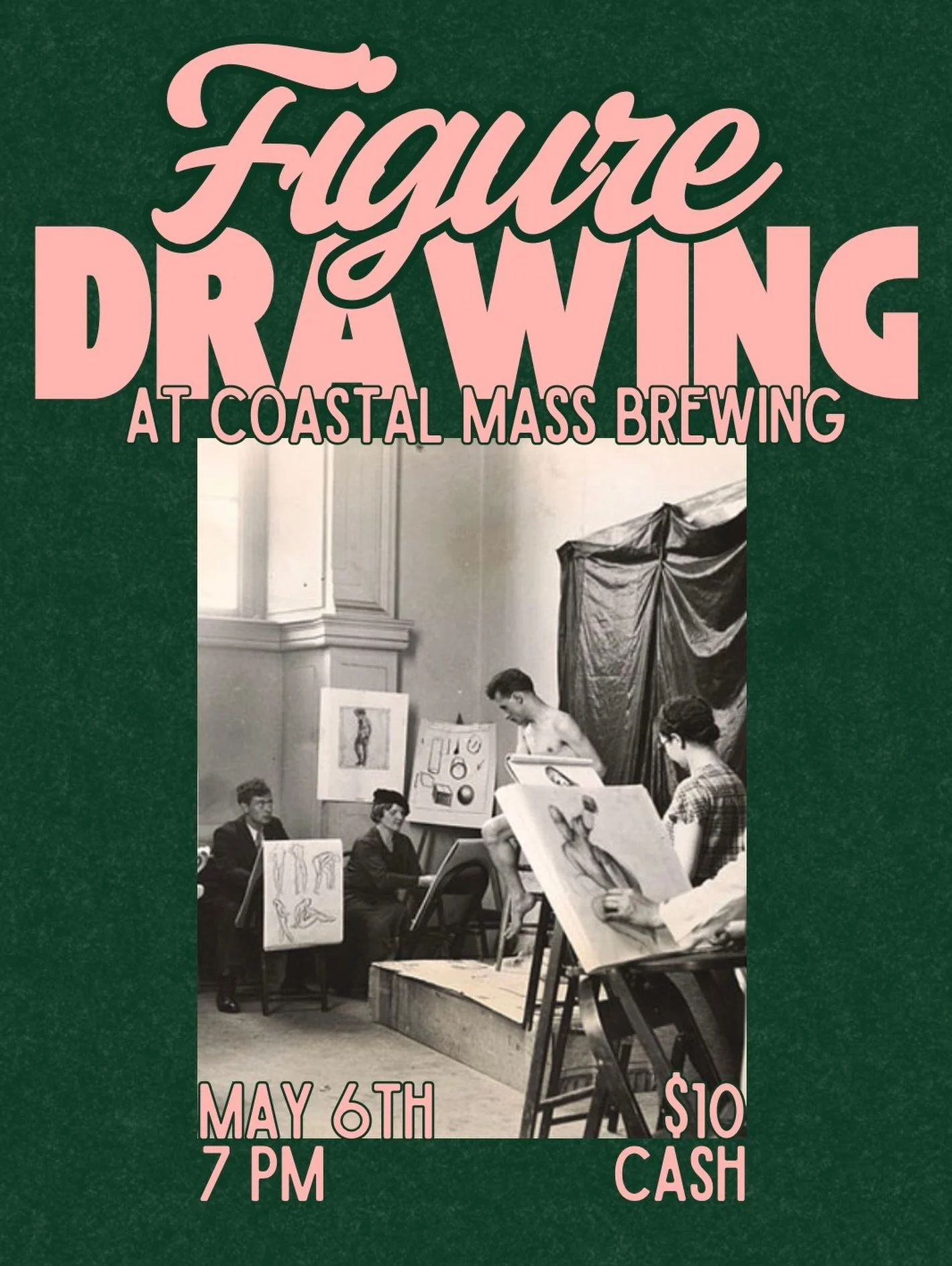 Like to draw? Like to drink beer? Then come on down for a Figure Drawing night WEDNESDAY MAY 6th, all you have to do is bring your own art supplies and $10 cash for the model and hang with some creative peeps as our model runs through different durat