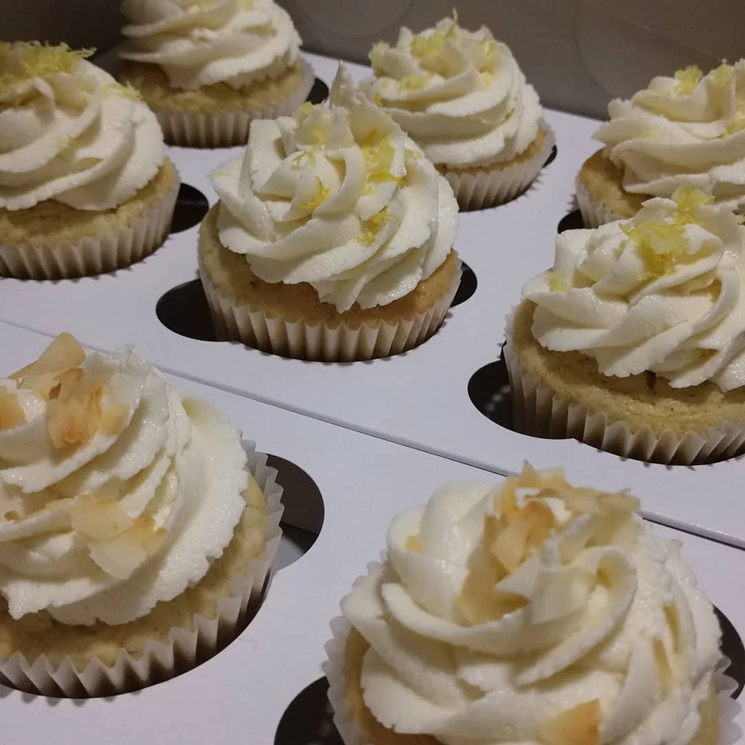 Gluten-free, dairy-free, lemon and coconut cupcakes