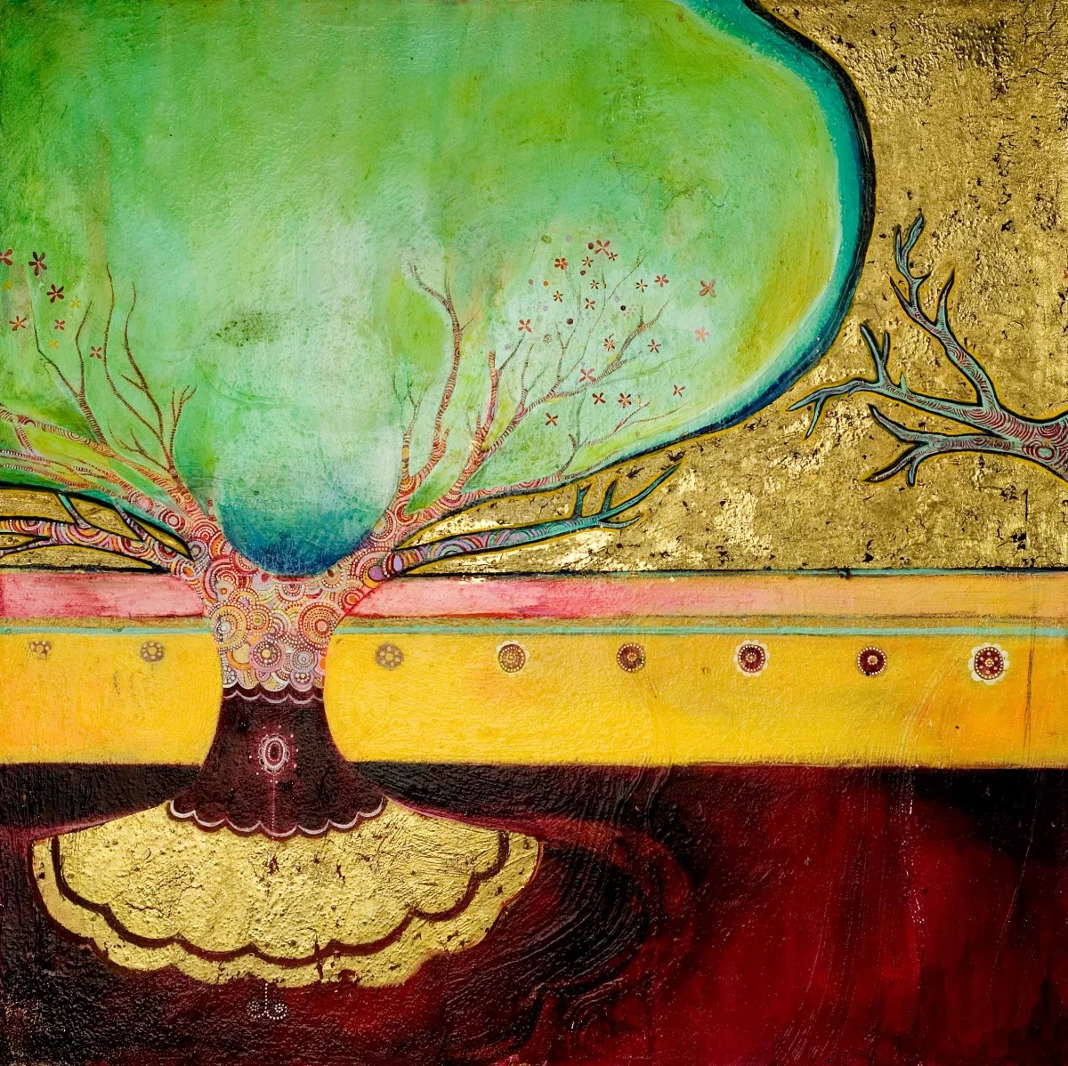Ornamented Tree (Reverie in Blue-Green)