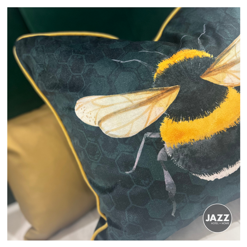 Velvet Bee Cushion — Jazz Hotel + Home