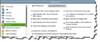 To start customizing QuickBooks so it works best for you, open the Edit menu and choose Preferences . 