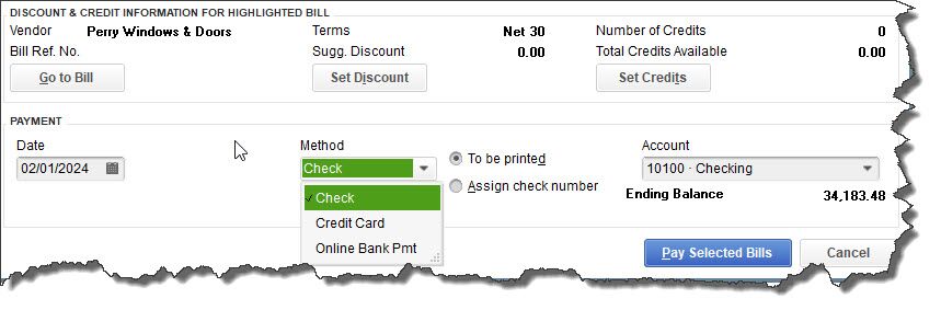 Whether or not you’ll be dealing with credits and discounts you’ll still have some work to do at the bottom of the bill-paying screen.