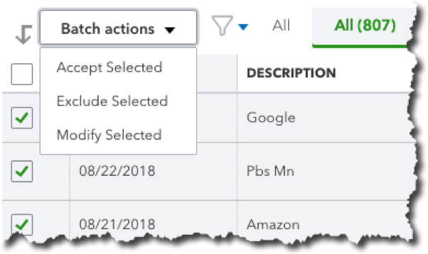 You can save time by using QuickBooks Online’s Batch Actions tool.