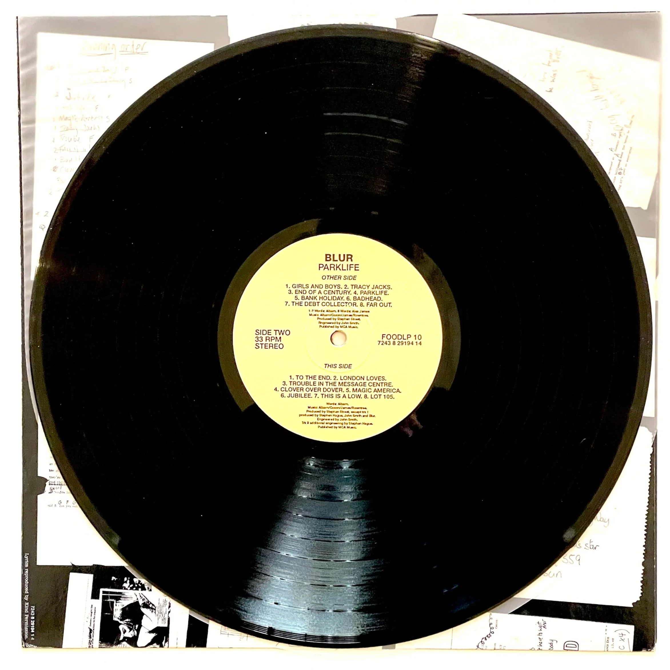 blur / PARKLIFE UKオリジナル盤レコード BLUR ~ Parklife (UK 