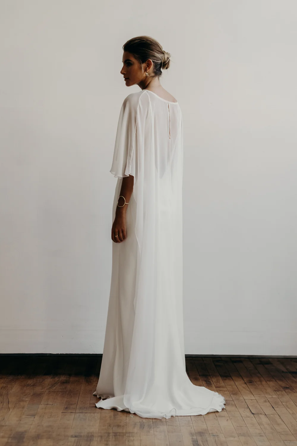 white christmas dresses Lilac crepe dress with a chiffon cape main image 1