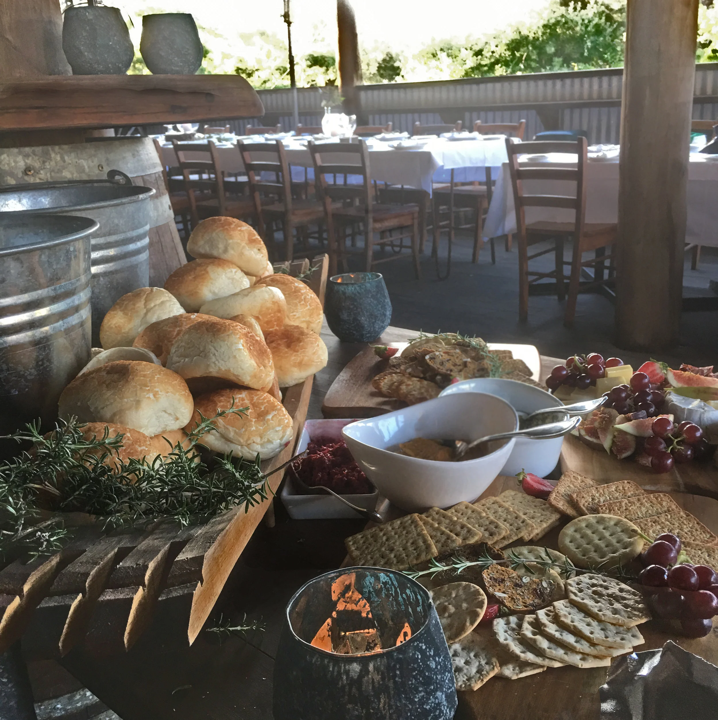 cheese & crackers in cider barn