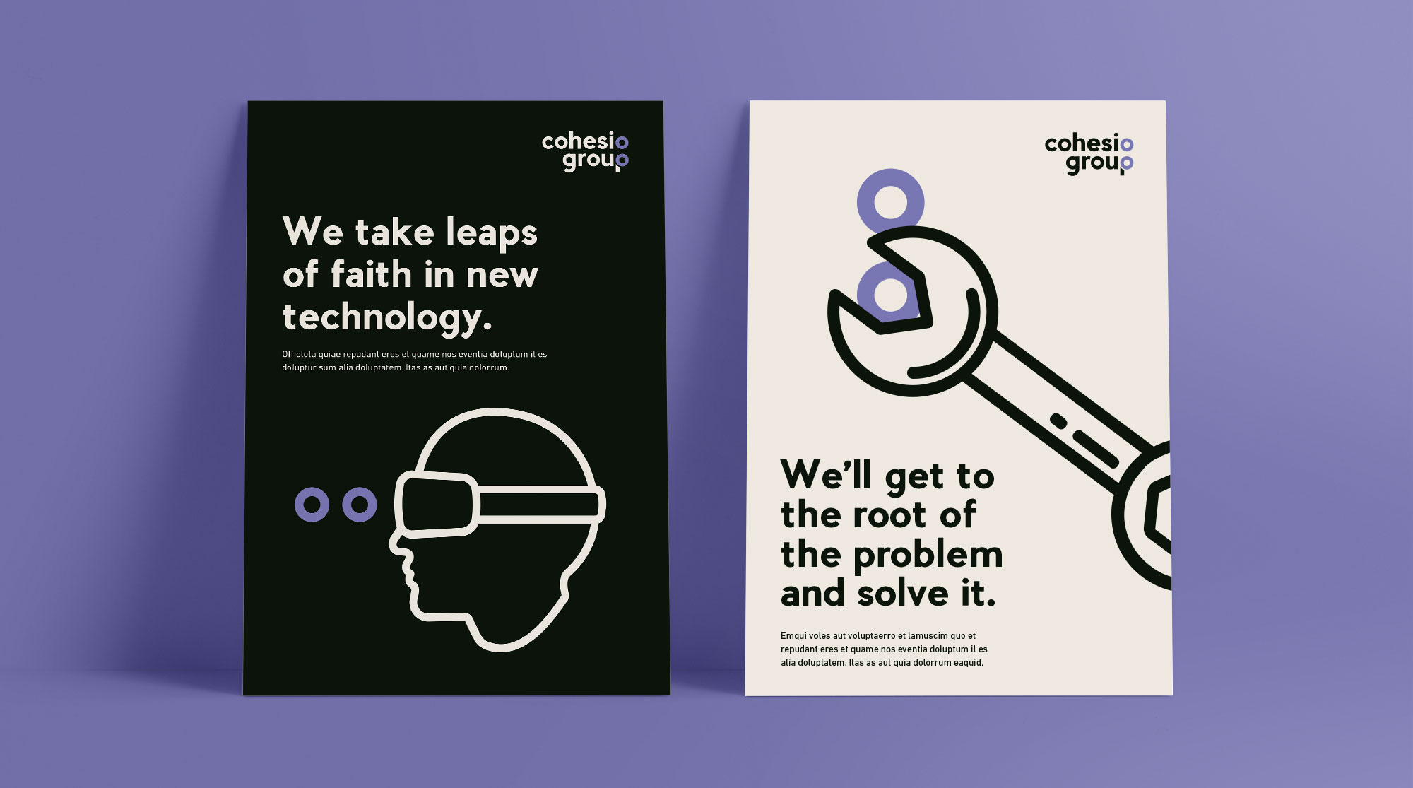 During the strategic process we uncovered the need for a new name to represent the broadened focus and collaborative process offered to Voice ID’s clients. The name Cohesio Group was born.