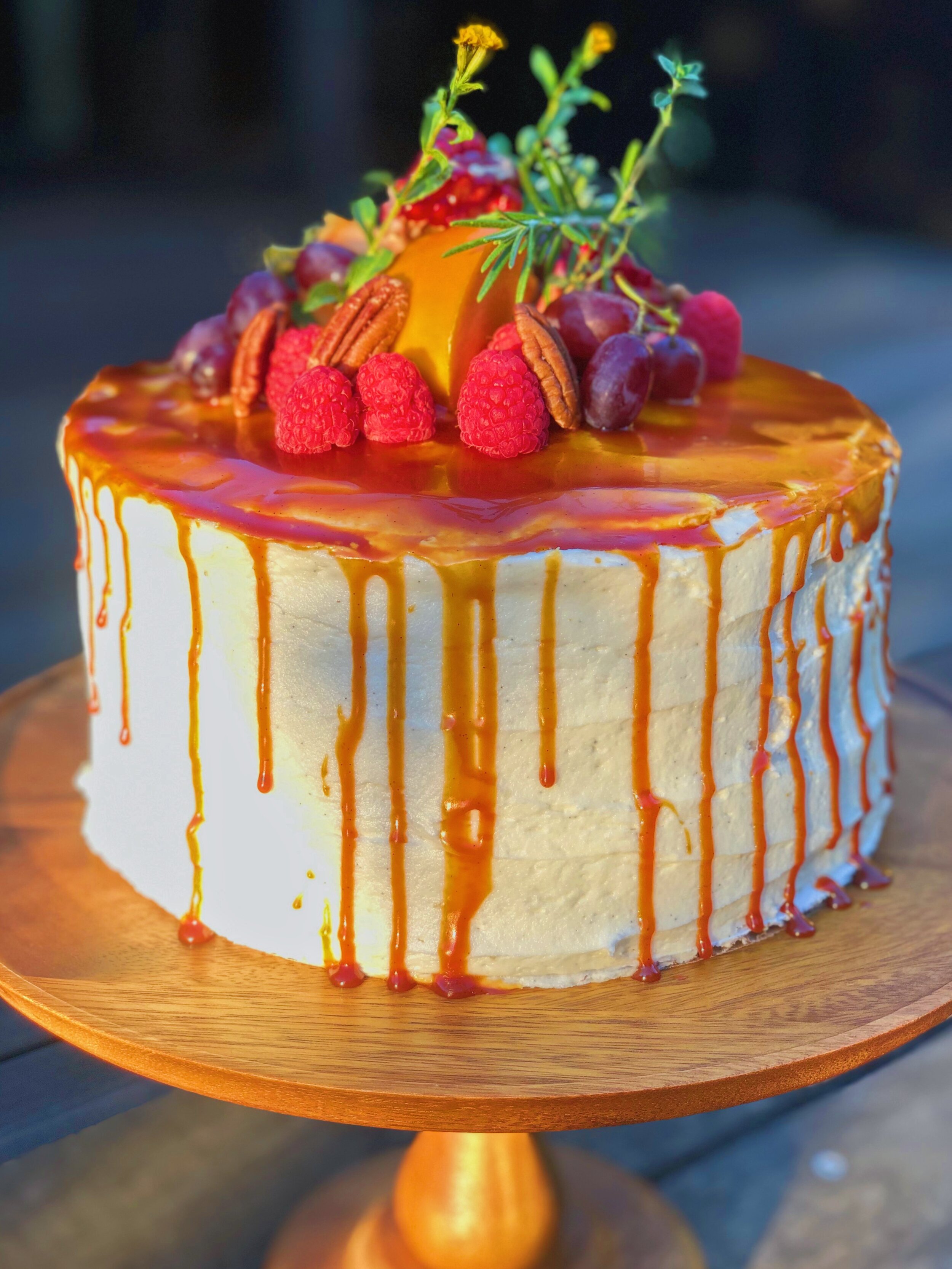 Celebration Pumpkin Pecan Cake with Cream Cheese Frosting