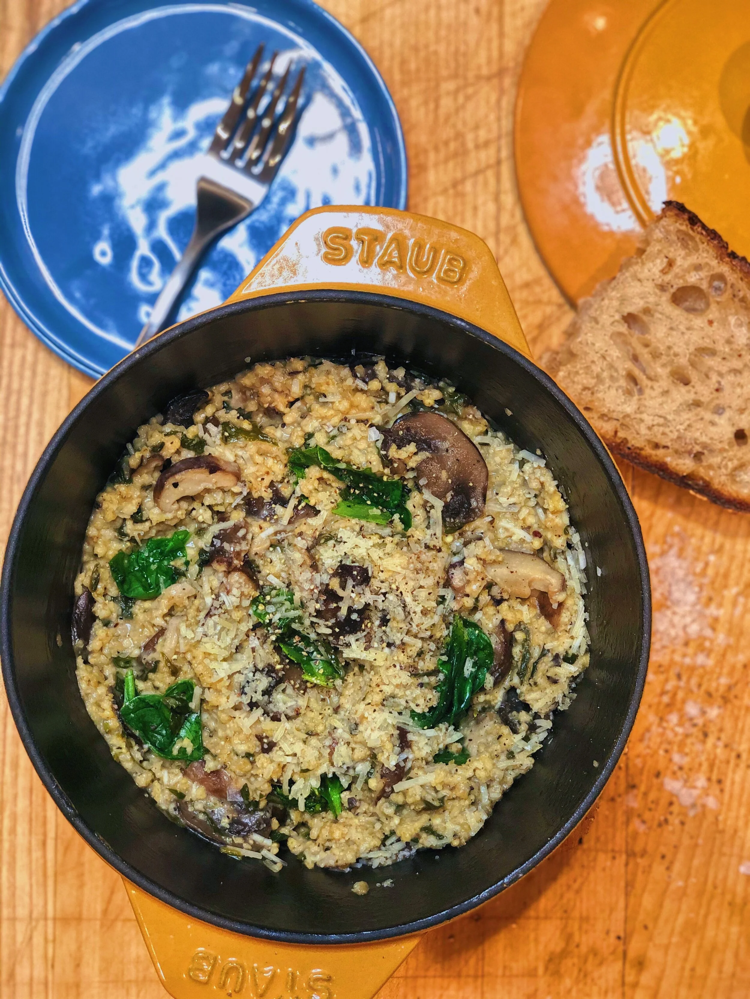 Millet Mushroom "Risotto" with Kale