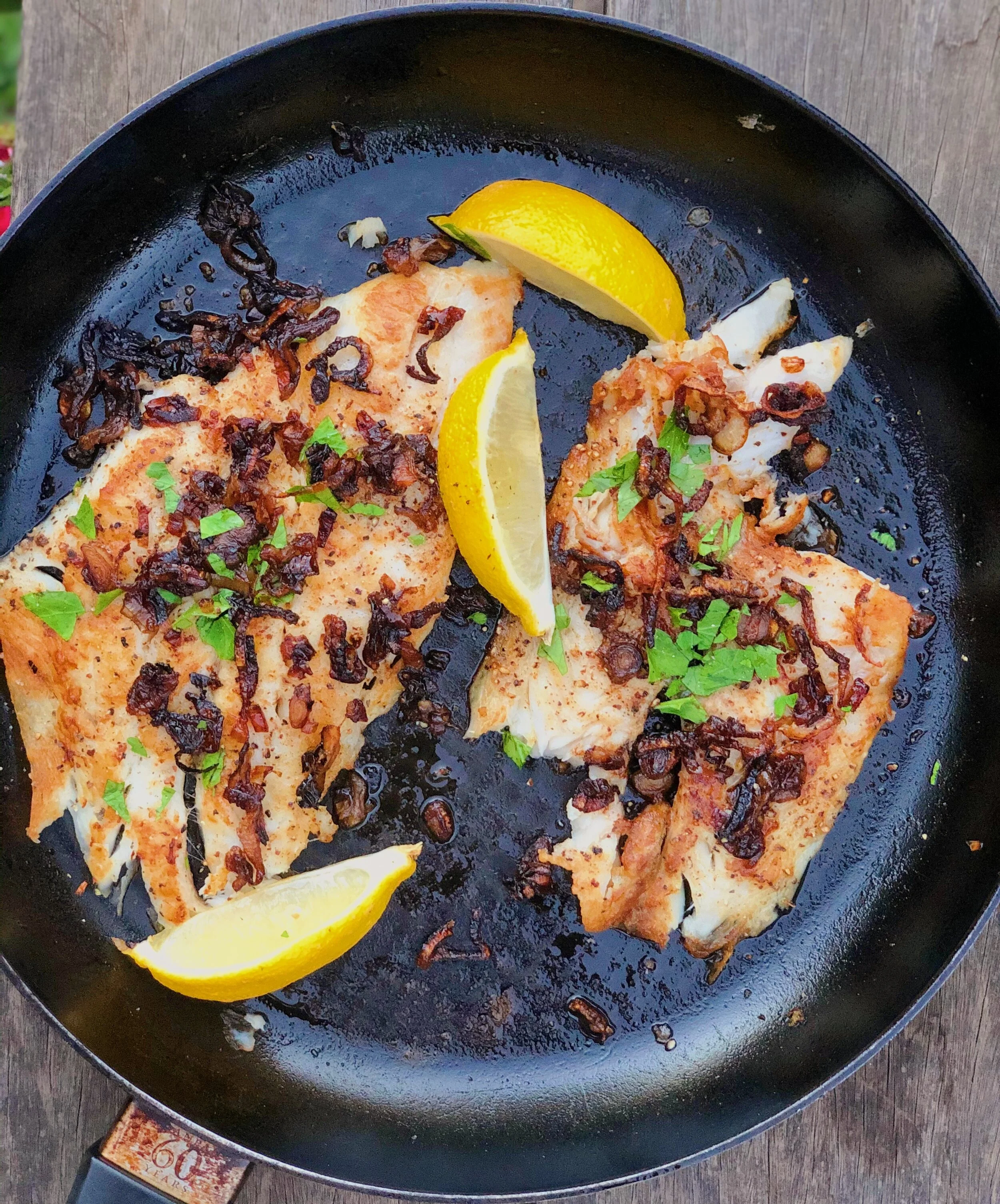 Sautéed Sole with Crispy Shallots and Herb Butter