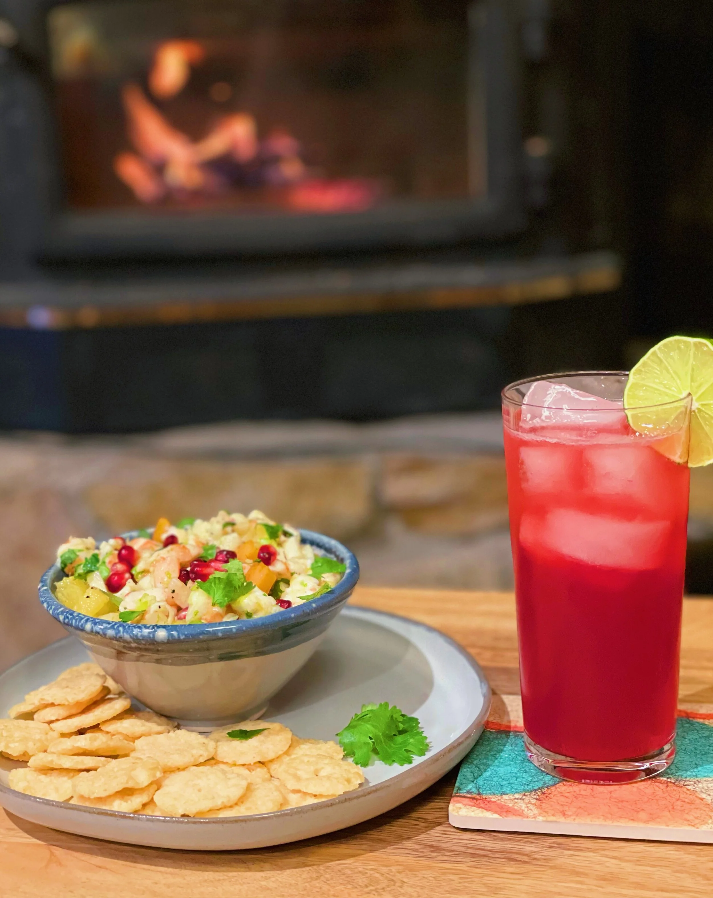 Citrus Shrimp Ceviche and a Wintery Paloma