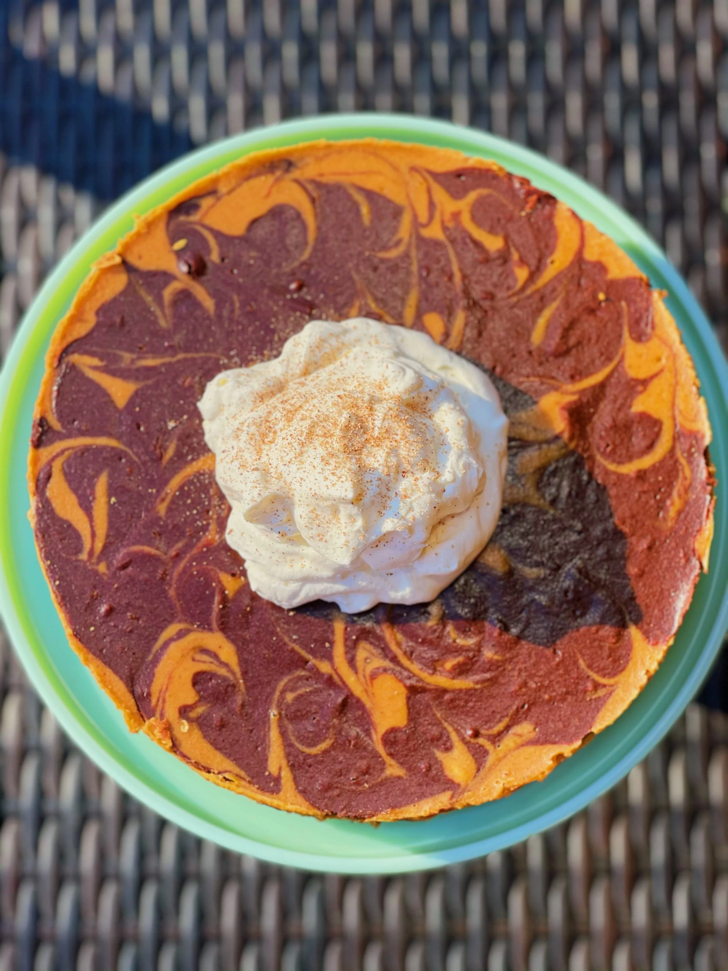 Pumpkin Chocolate Swirl Cheesecake