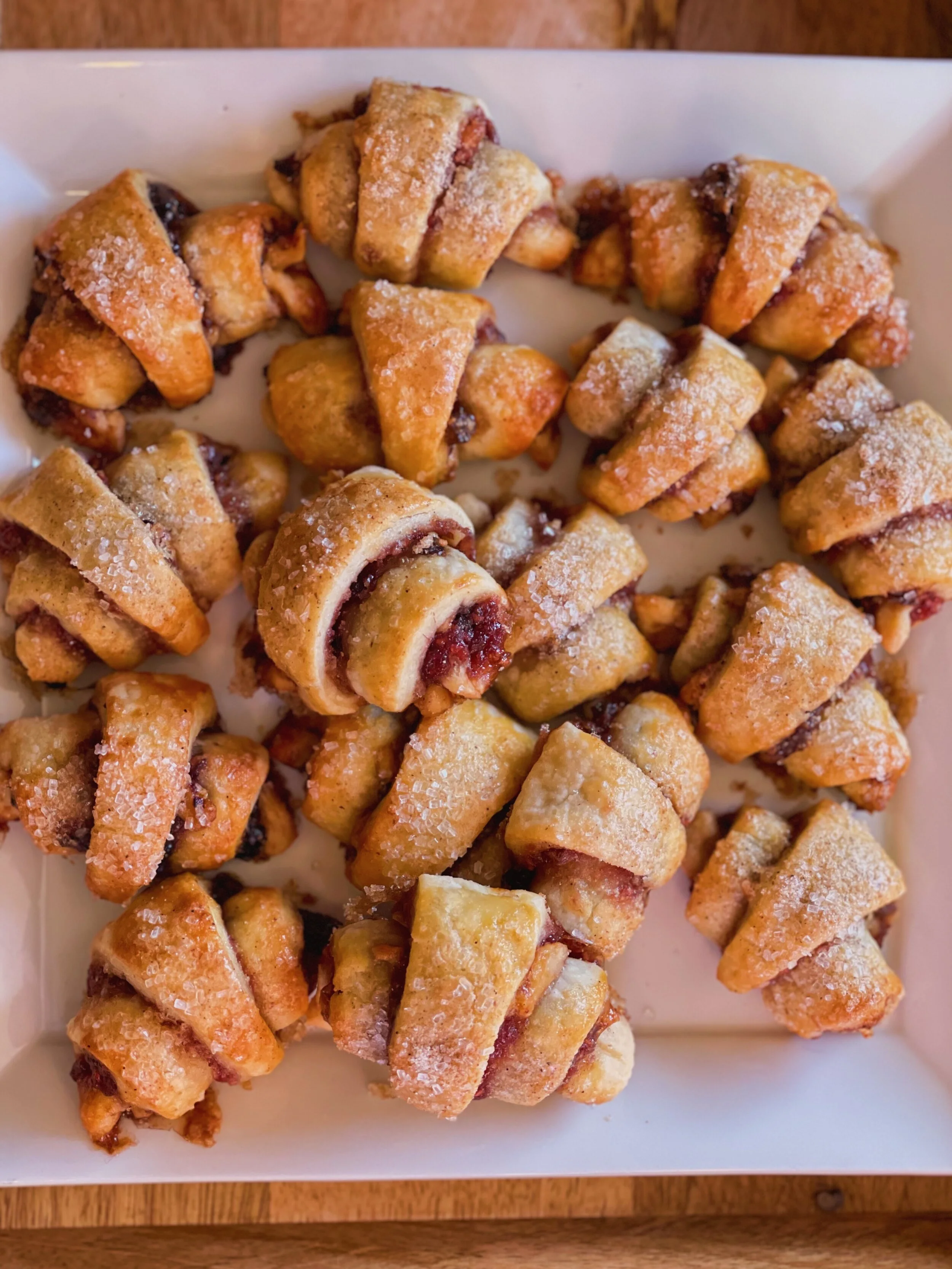 Cherry Rugelach with Cardamom Sugar