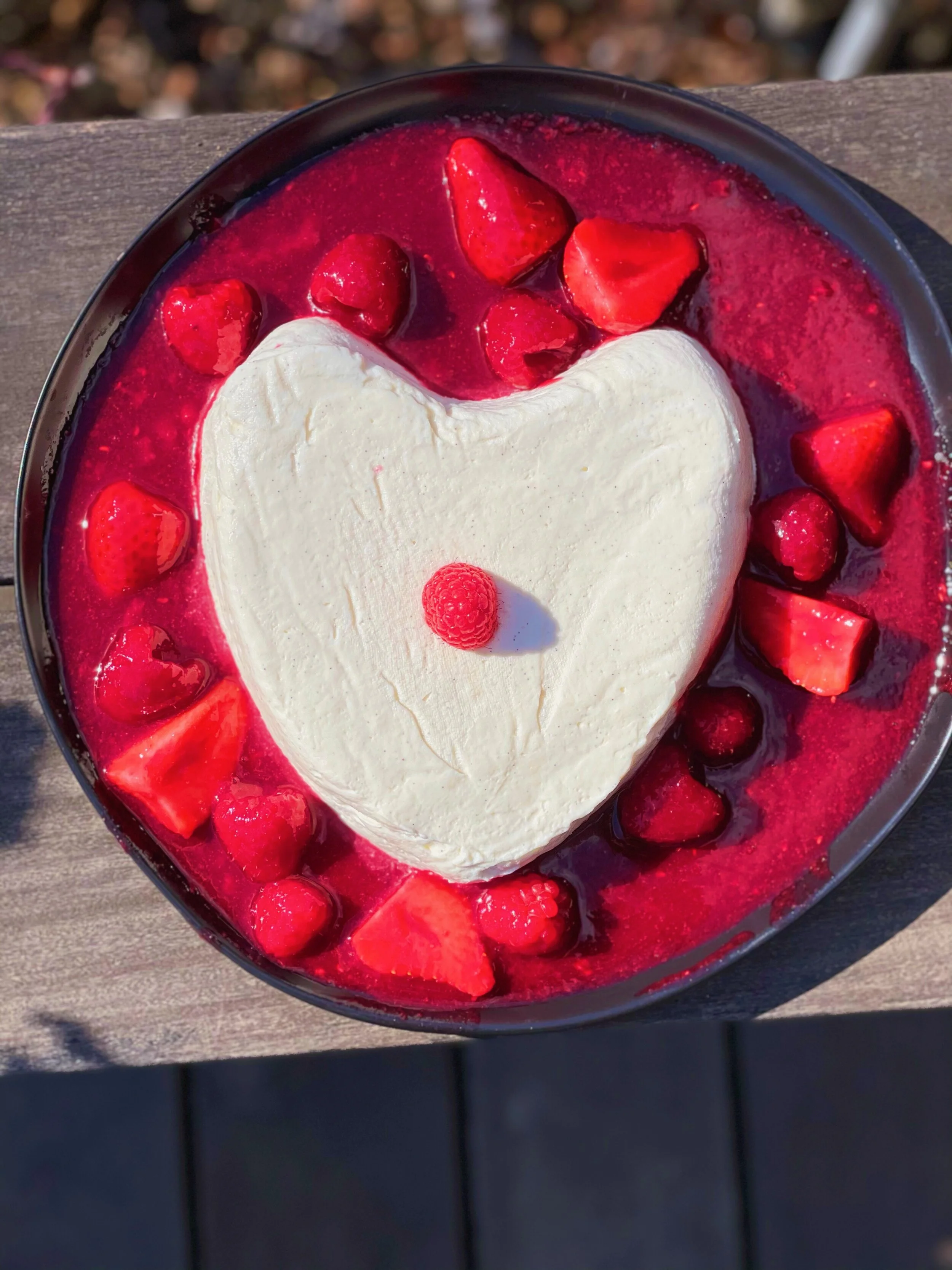 Coeur à la Crème with Berry Sauce