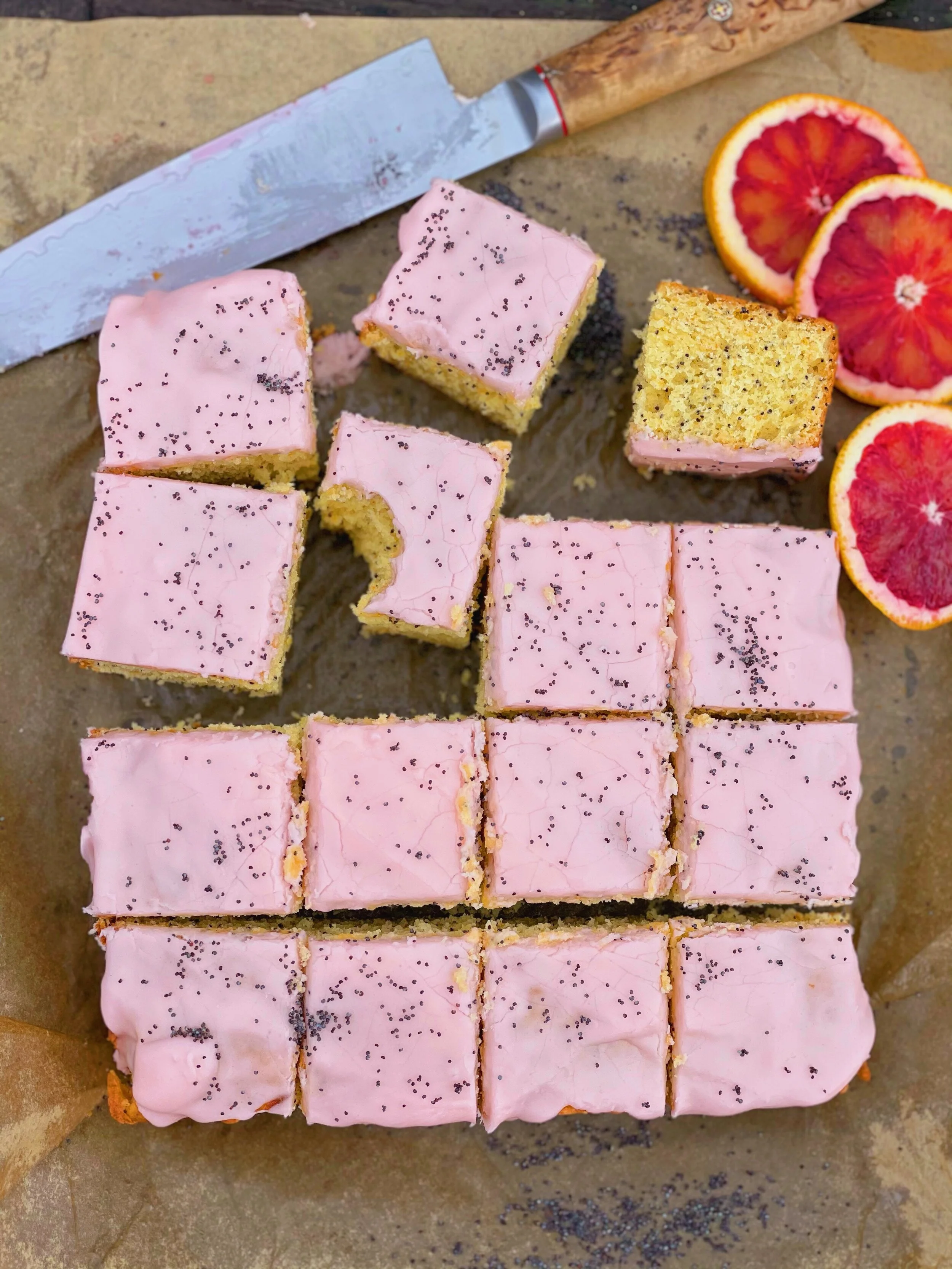 Blood Orange Poppy Seed Snack Cake