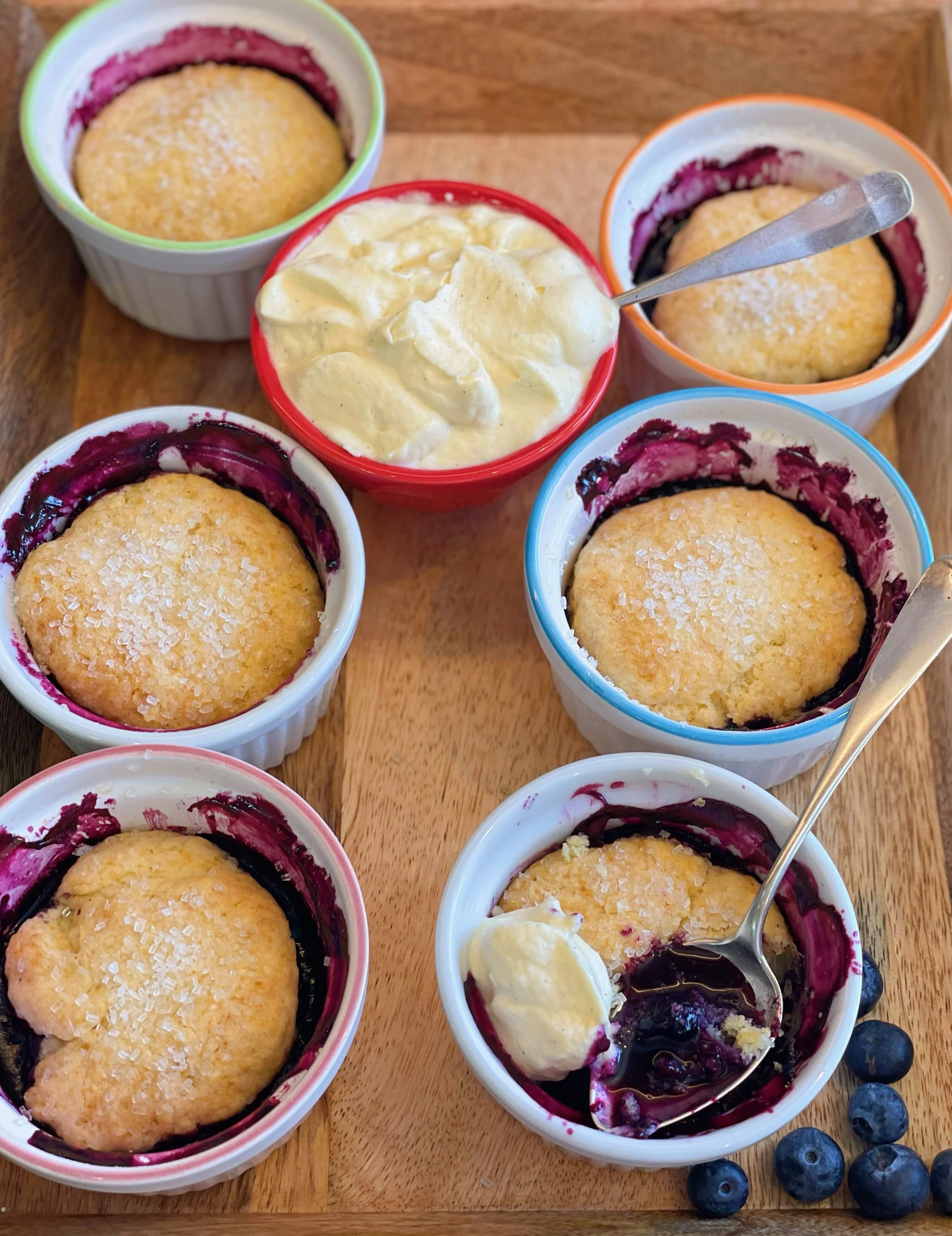 Individual Blueberry Cobblers