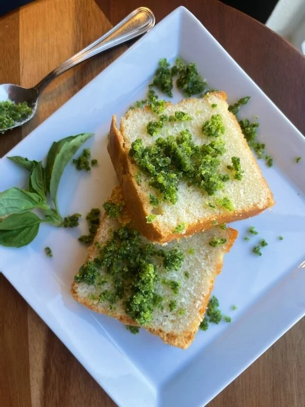 Basil Sugar Pound Cake