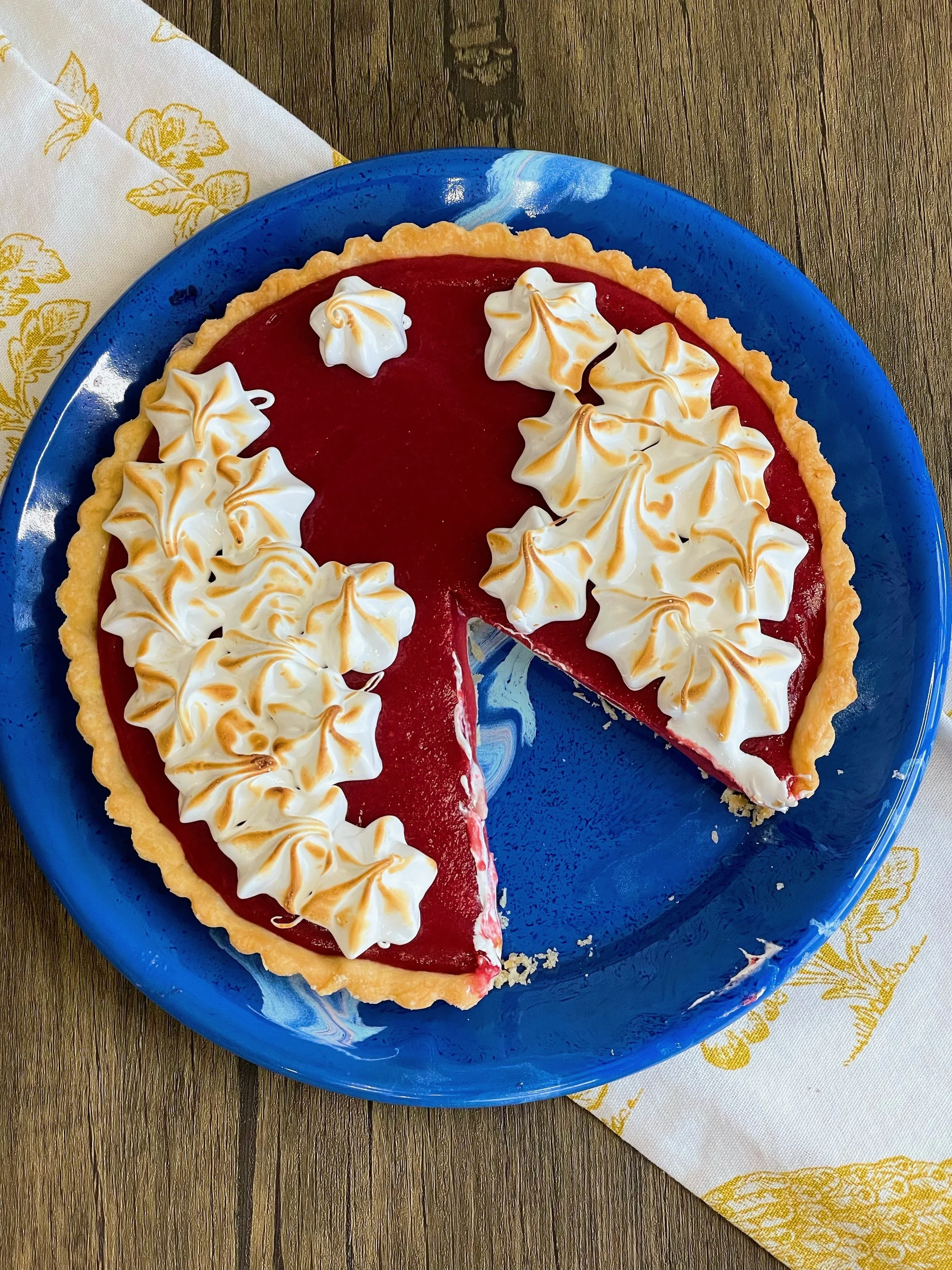 Panna Cotta Tart with Cranberry Custard and Meringue