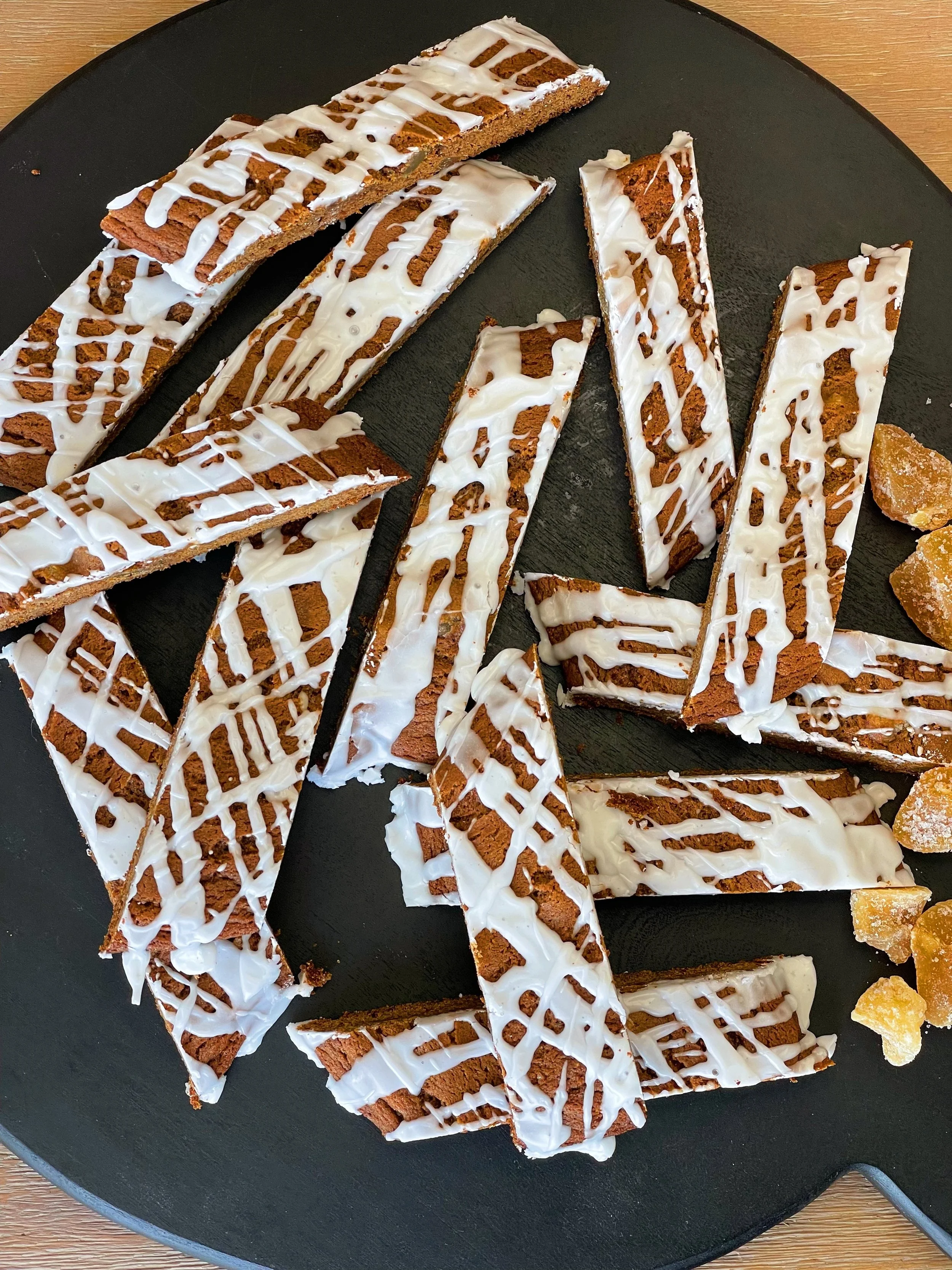 Iced Hermit Bars with Candied Ginger