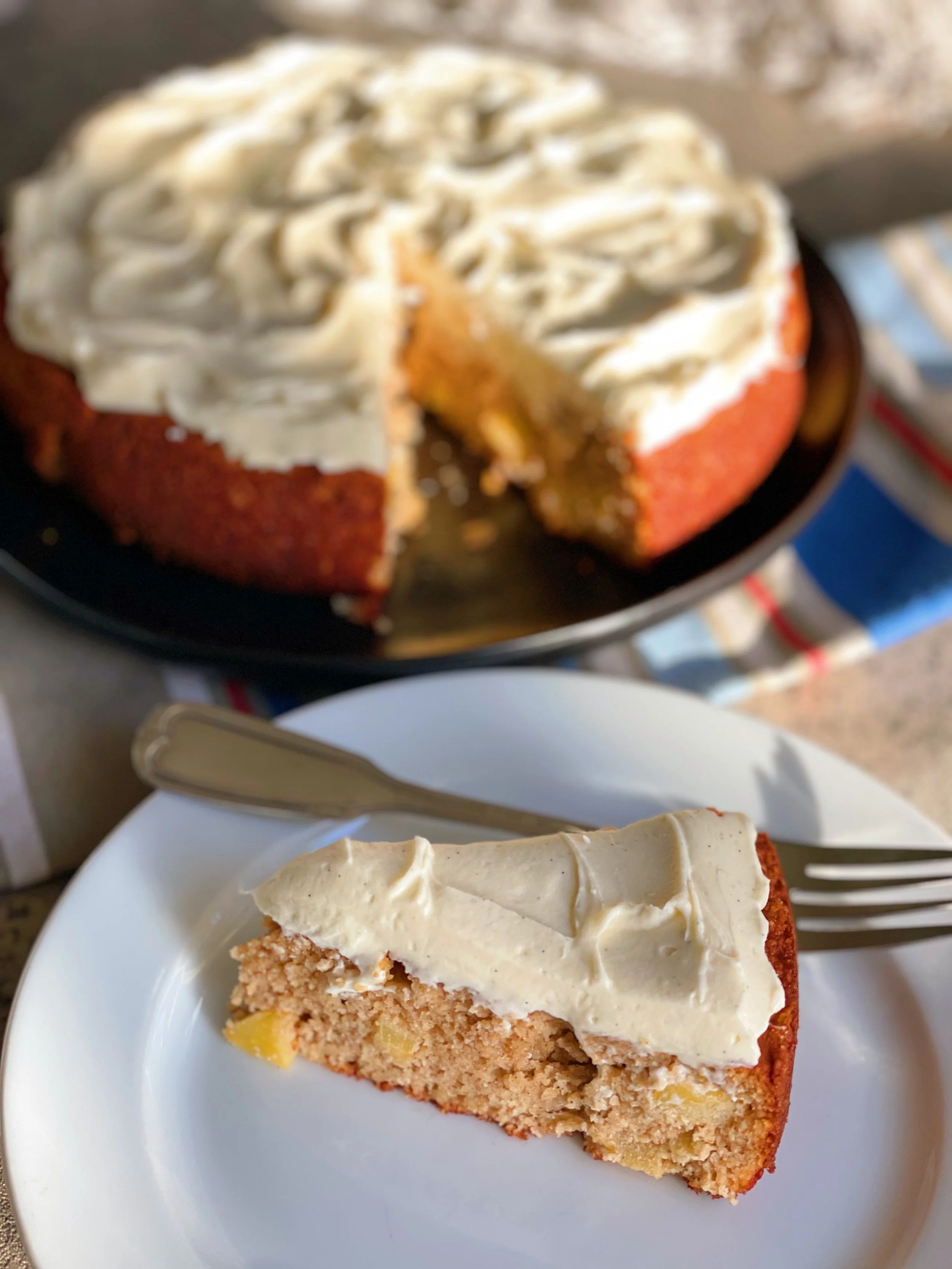 Gluten Free Browned Butter Apple Cake with Cream Cheese Frosting