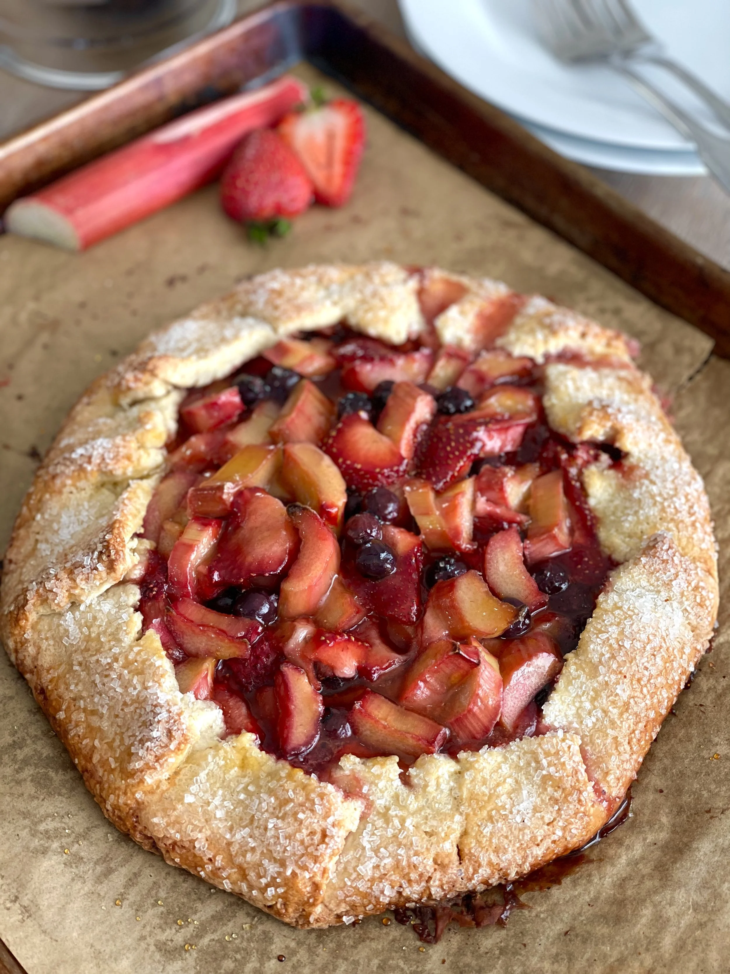 Strawberry Rhubarb Crostata
